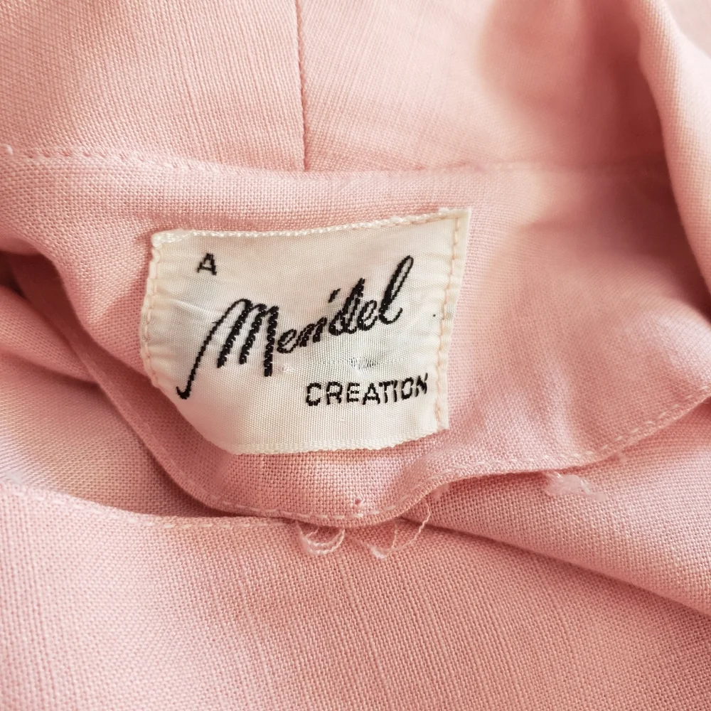 VTG 50s Pink Short Sleeve Mendel Dress - Picture 12 of 13